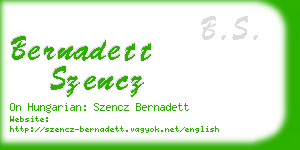 bernadett szencz business card